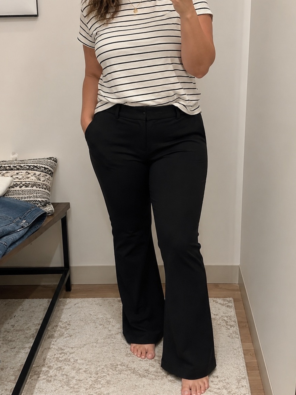 Old Navy Black High-Rise Pixie Flare Pants
